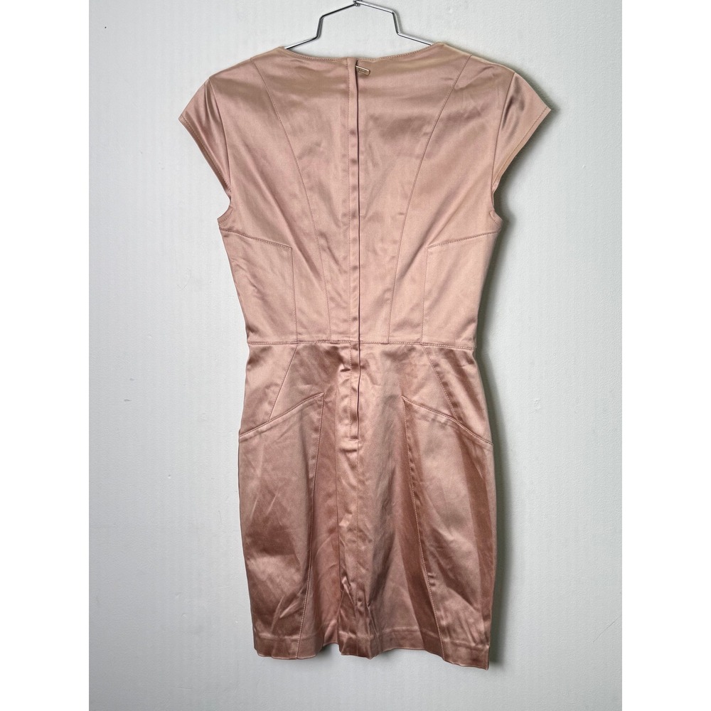 Guess by Marciano Blush Pink Satin Cap Sleeve Sheath Dress‎ Size 6 - Picture 5 of 7